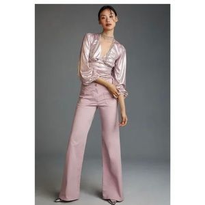 Anthropologie Maeve flare trousers in mauve color in like new condition size 26